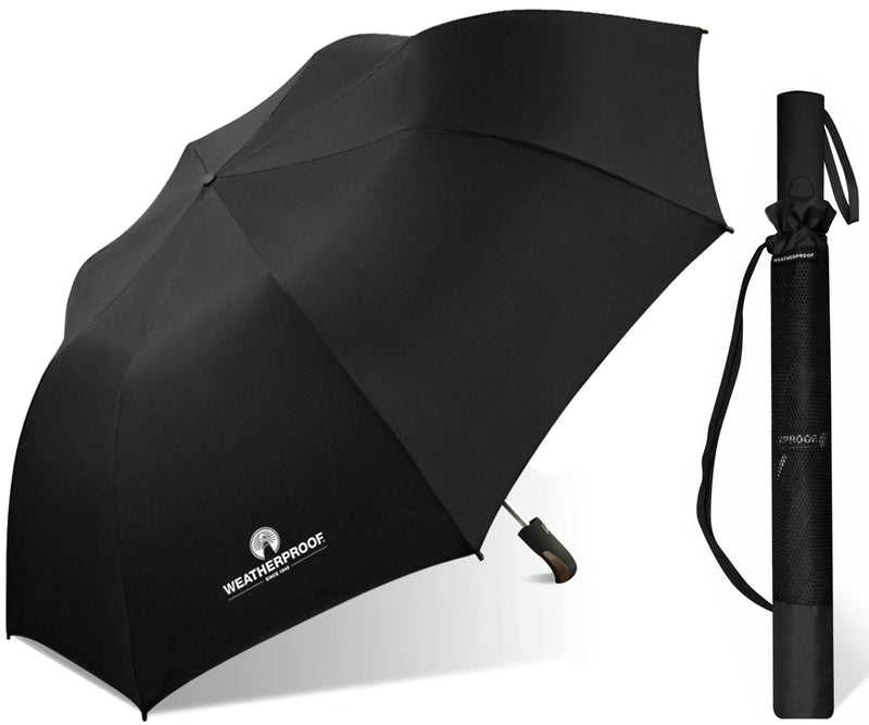 Black 56" Two-Person Weatherproof Auto Umbrella