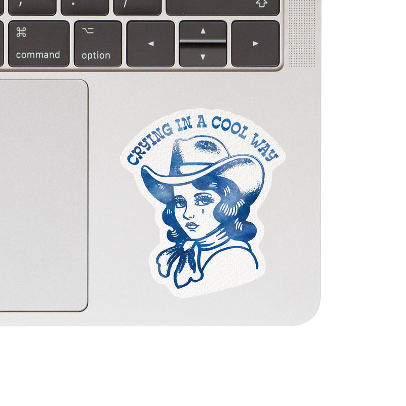 Crying in a Cool Way Cowgirl Sticker