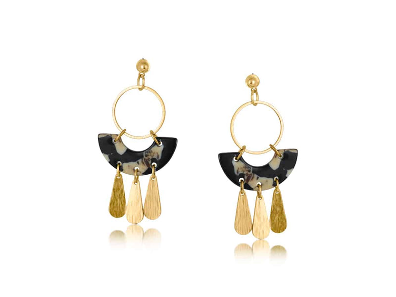 Sophia Statement Geo Metal & Resin Earrings