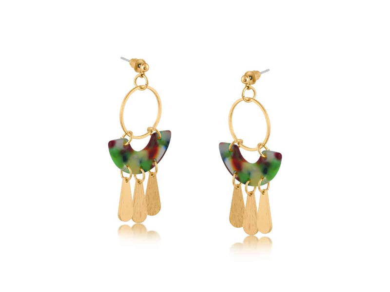 Erica Statement Geo Metal & Resin Dangle Earrings
