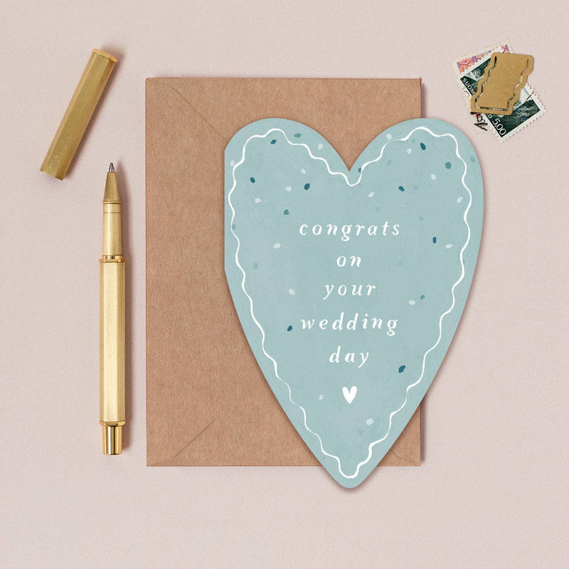Heart-Shaped Congrats Wedding Card