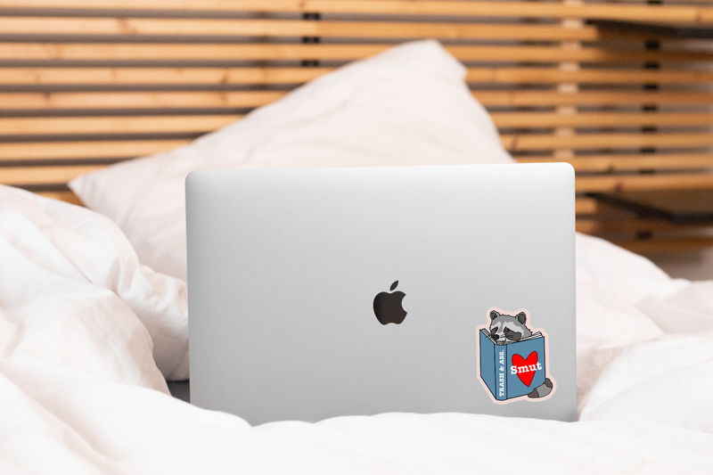 Trash and Ass Reading Raccoon Sticker