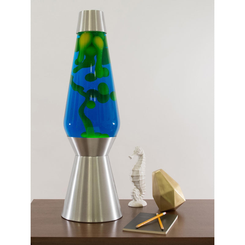 27" Lava Lamp - Yellow/Blue/Silver