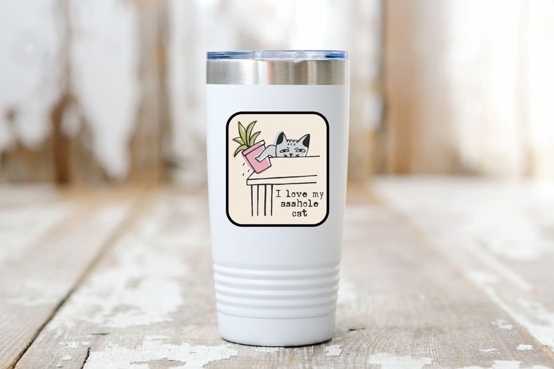 I Love my Asshole Cat Sticker