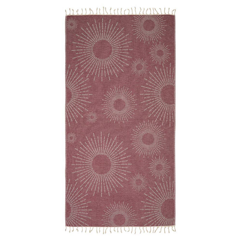 Burgundy Sunbright Turkish Towel w/ Terry Backing (35" x 70")