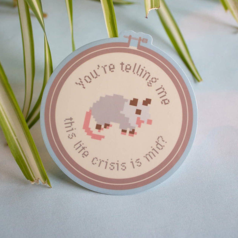 Mid Life Crisis Possum Sticker