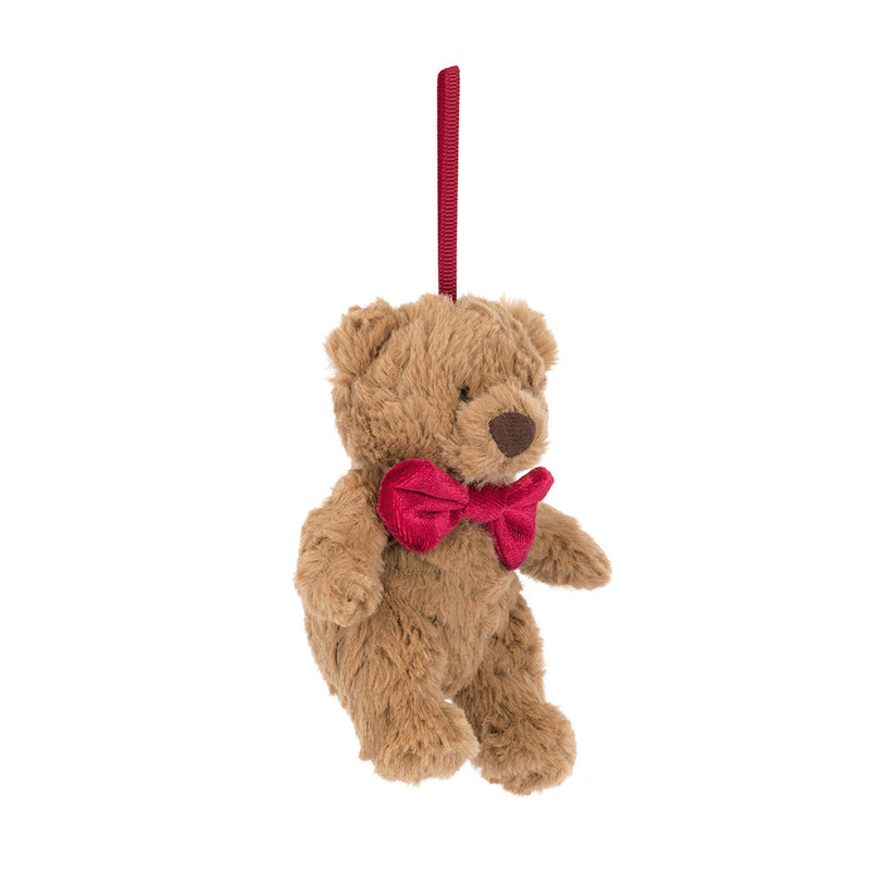 Jellycat Bartholomew Bear Ornament with Bowtie