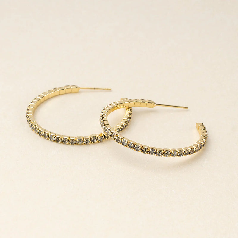 Sparkle & Shine Small Hoop Earrings - Greige/Gold