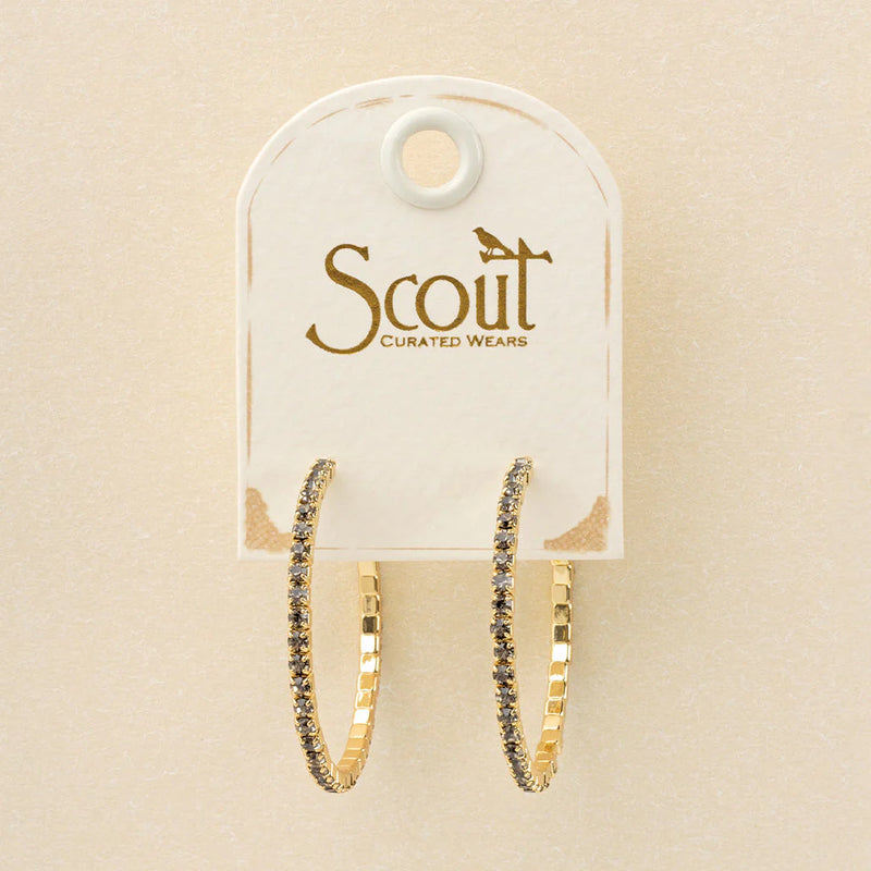 Sparkle & Shine Small Hoop Earrings - Greige/Gold