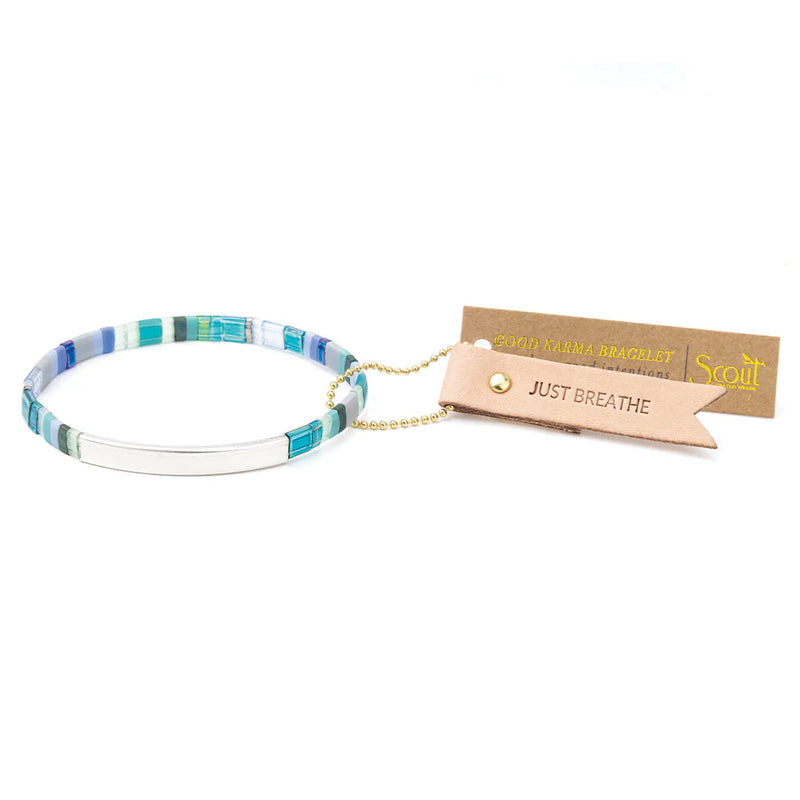 Scout Good Karma Bracelet - Just Breathe - Turquoise/Green/Silver