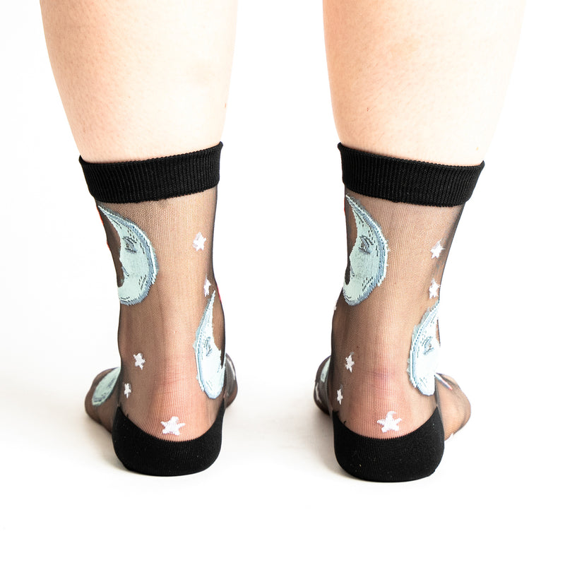 Once in a Blue Moon Sheer Crew Socks