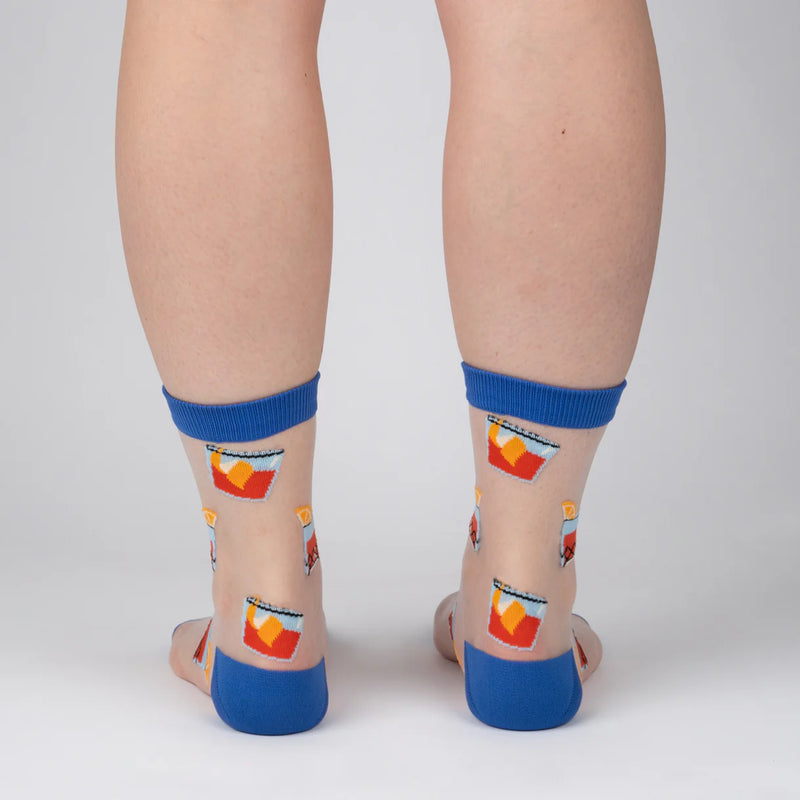 Never Lonely with a Negroni Sheer Crew Socks