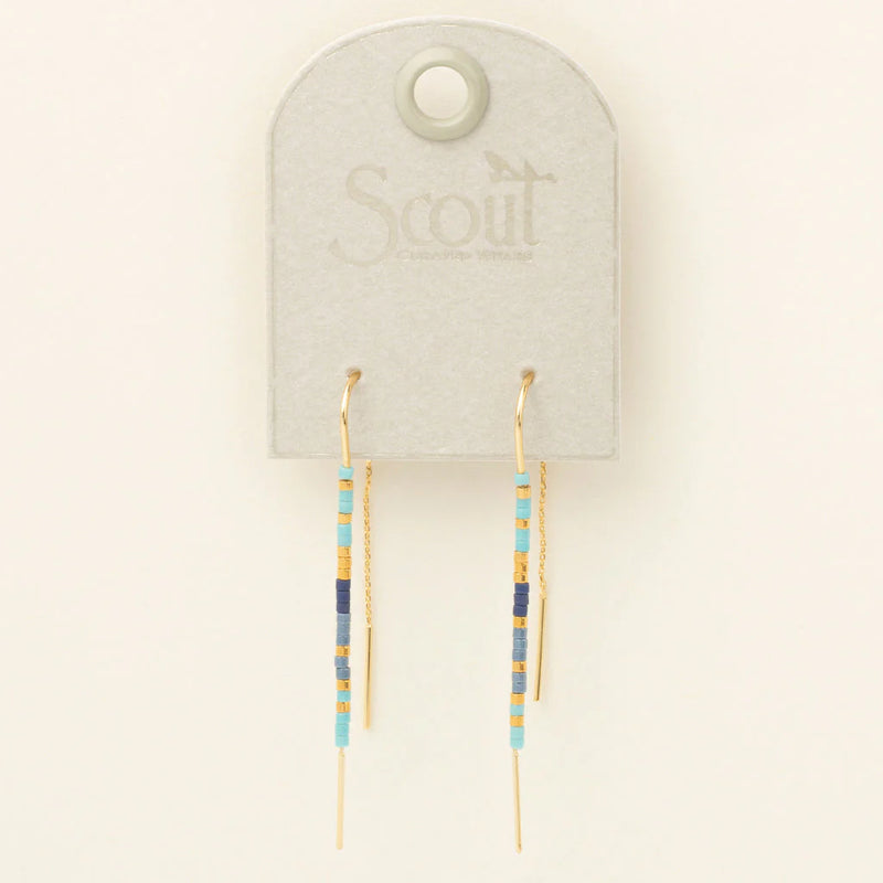 Chromacolor Miyuki Thread Earrings - Cobalt Multi/Gold
