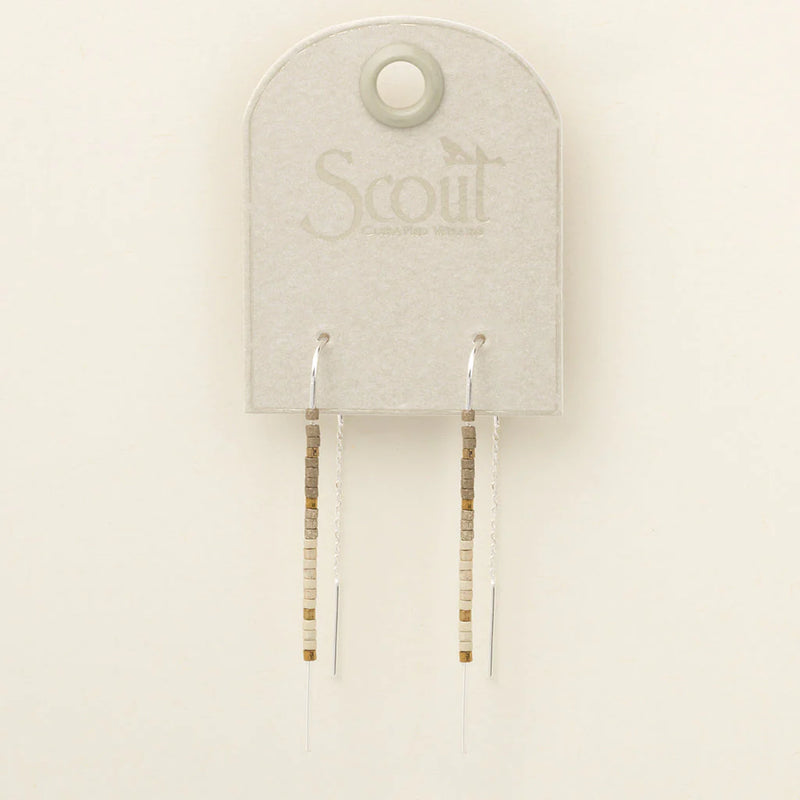 Chromacolor Miyuki Thread Earrings - Pewter Multi/Silver