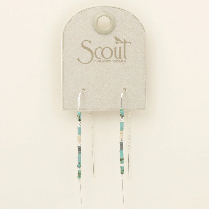 Chromacolor Miyuki Thread Earrings - Turquoise Multi/Silver