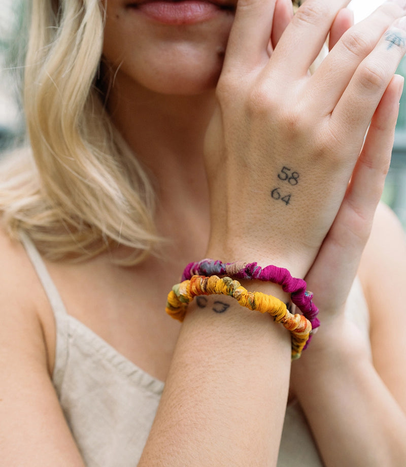 Priya Upcycled Sari Scrunchie Bracelets (Set of 3)