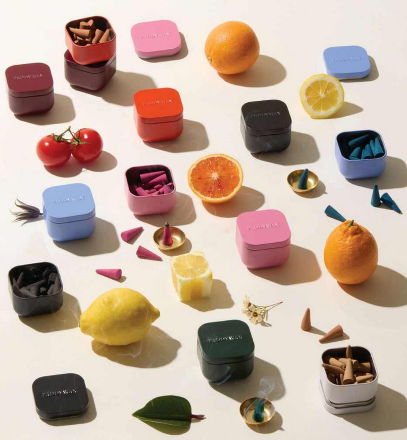 Incense Cones with Cubed Tin and Holder