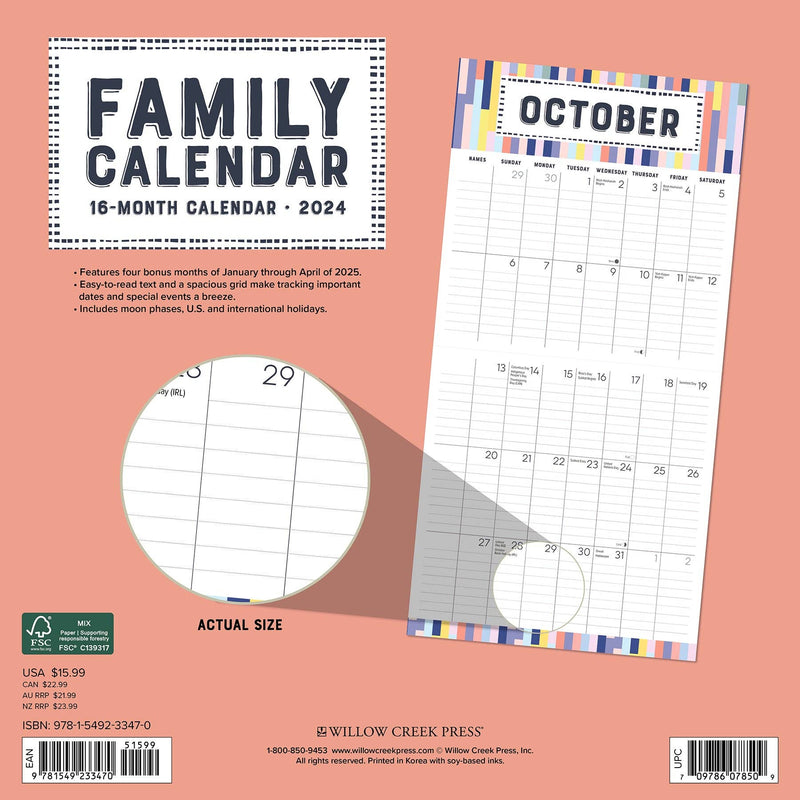 Family Planner 2024 Wall Calendar