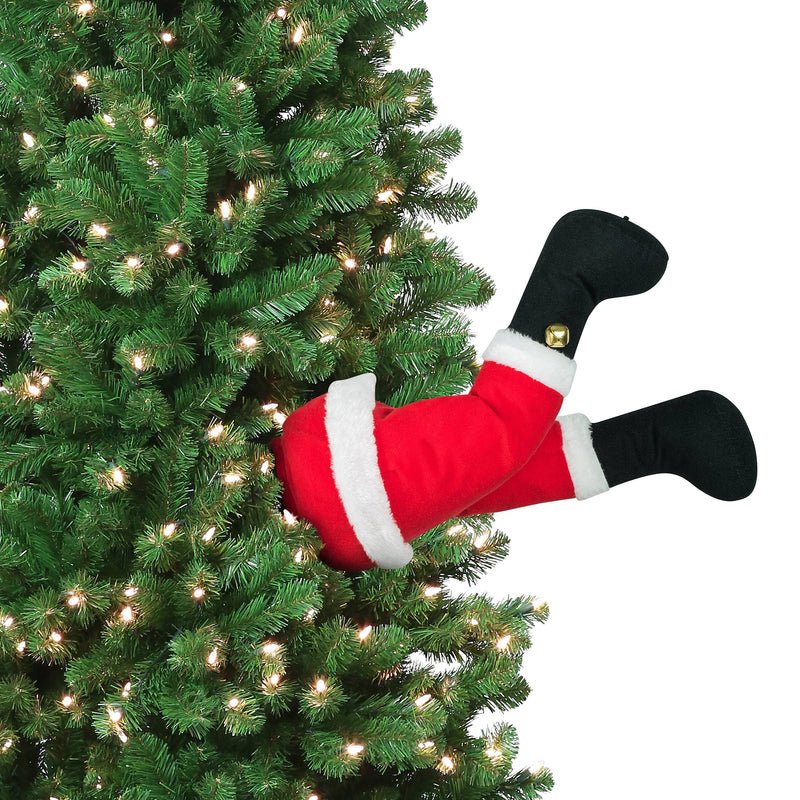 Animated Treeside Kicker - 16" Santa
