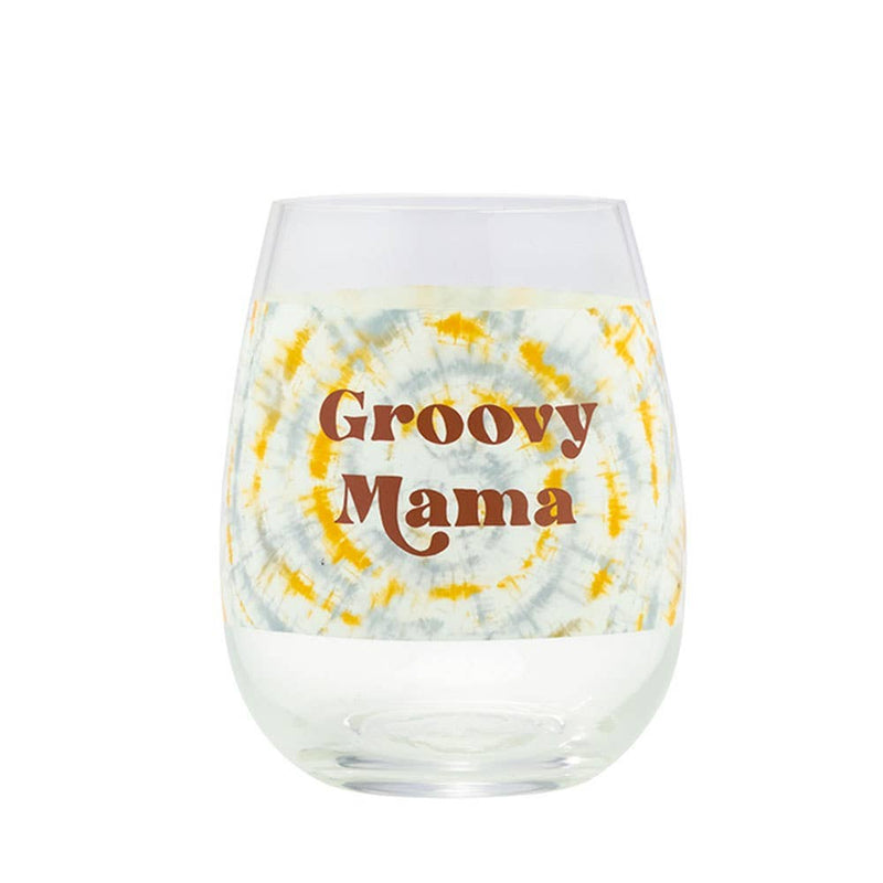 Groovy Mama Wine Glass