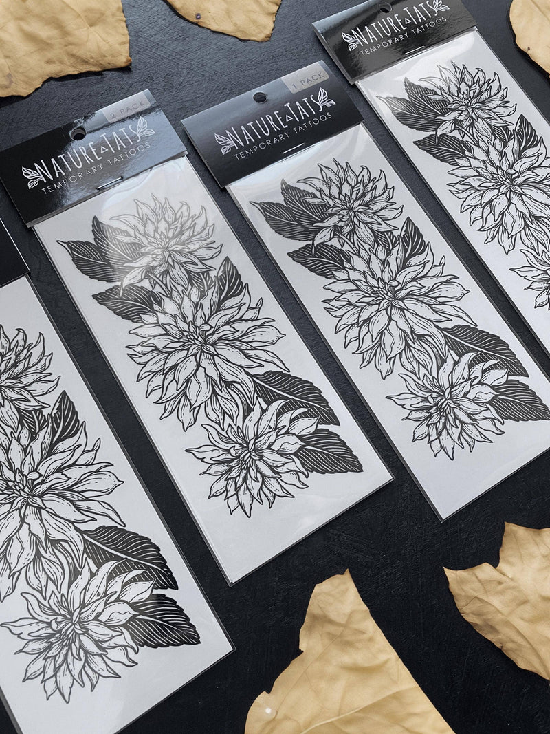 Dahlia Flower Temporary Tattoo