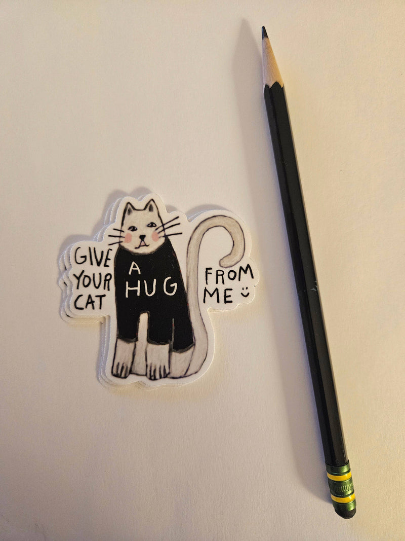 Cat Hug Vinyl Sticker