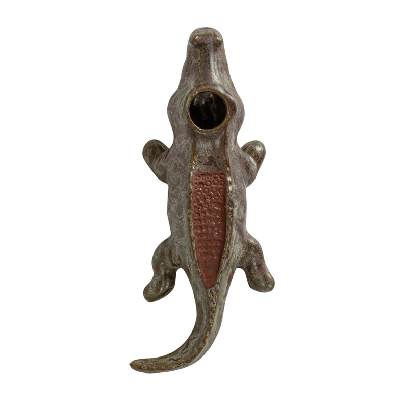 Stoneware Alligator Match Holder w/ Striker