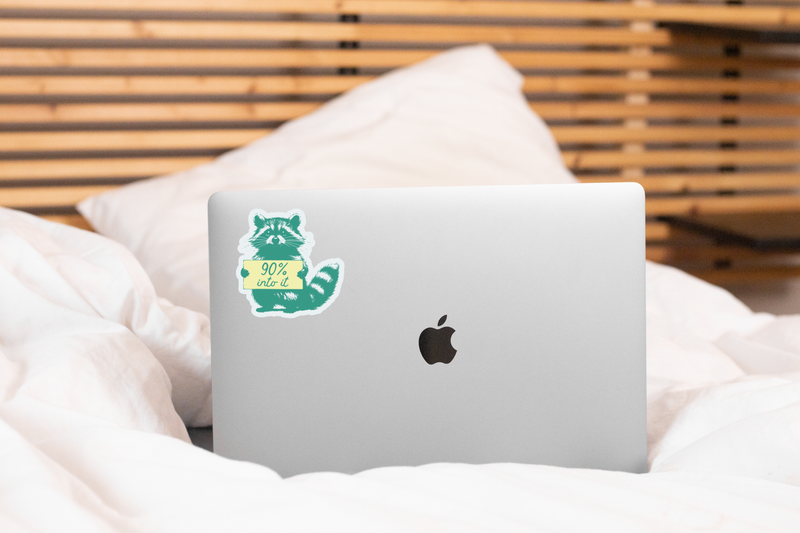 90% Into It Raccoon Sticker