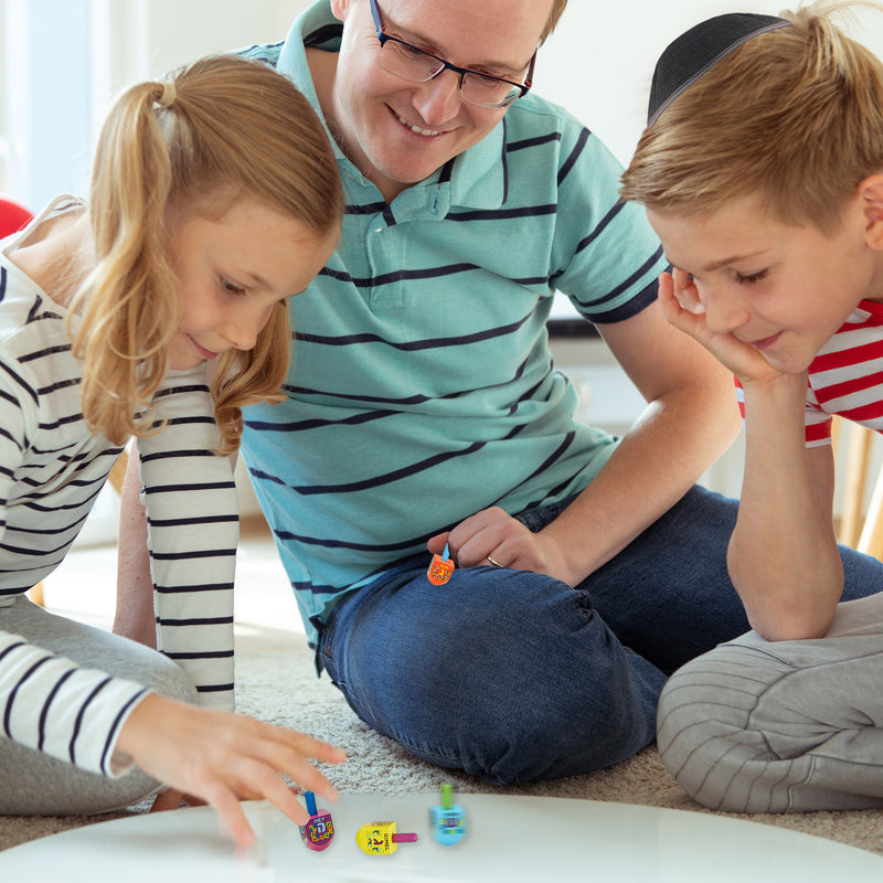 Small Painted Wood Dreidel with English