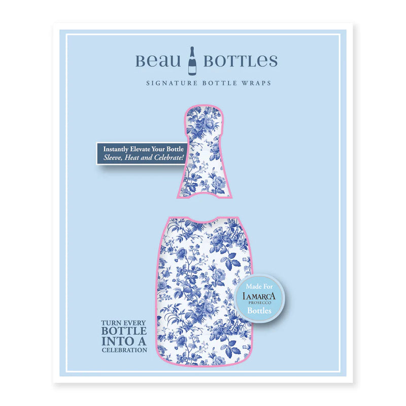 Beau Bottles Grandmillenial Blue Floral Wrap - La Marca Edition