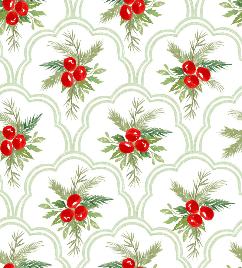 Beau Bottles Scalloped Christmas Berries Wrap - La Marca Edition