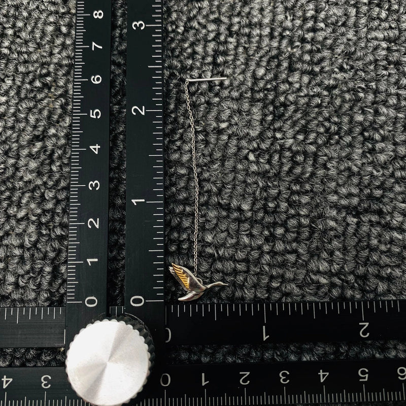 Silver Plated Flying Goose Dangle Earrings