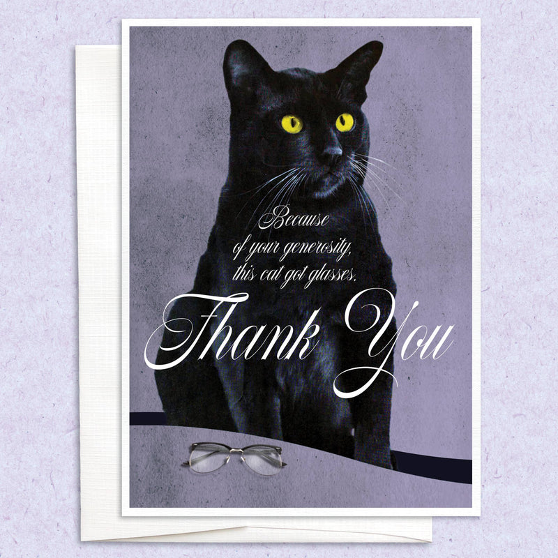 Cat Glasses Thank You Card