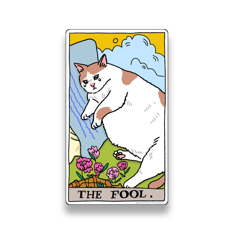 Tarot Cat Meme Die-cut The Fool Sticker