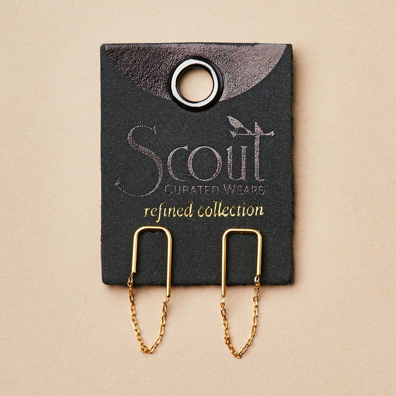 Filament Stud Earrings - Gold
