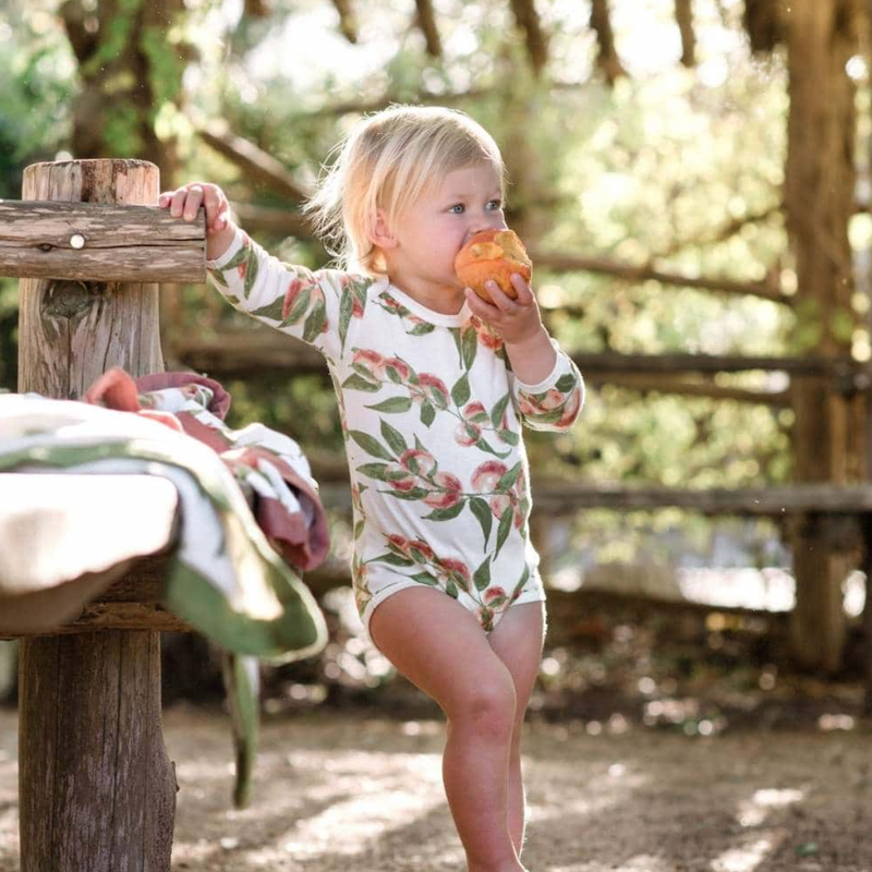 Peaches Long Sleeve Onesie