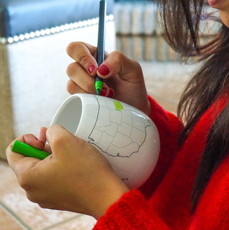 Fill-In USA Map Traveler Mug