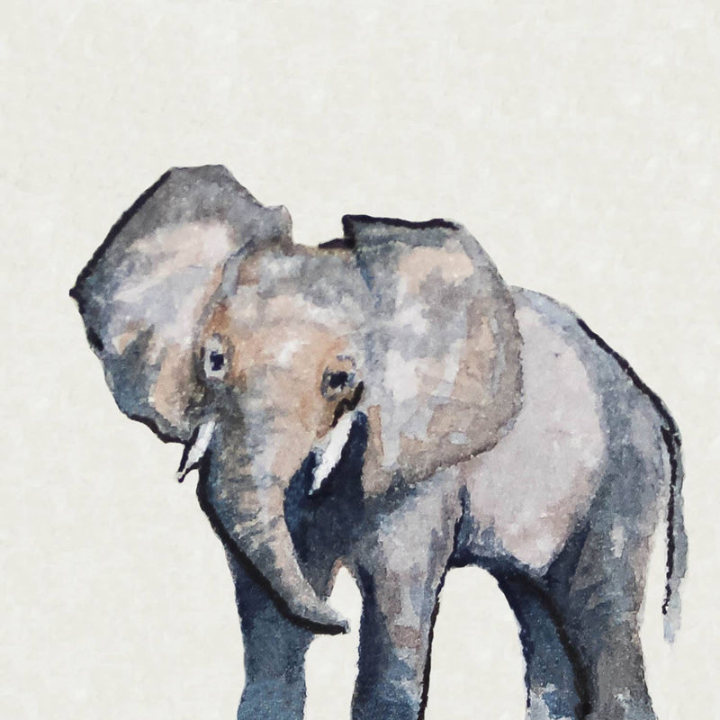 Mini 1" Elephant Tiny Watercolor Painting Art Print