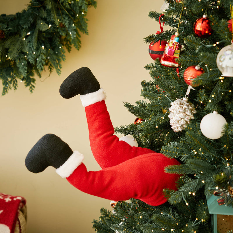 Animated Treeside Kicker - 16" Santa