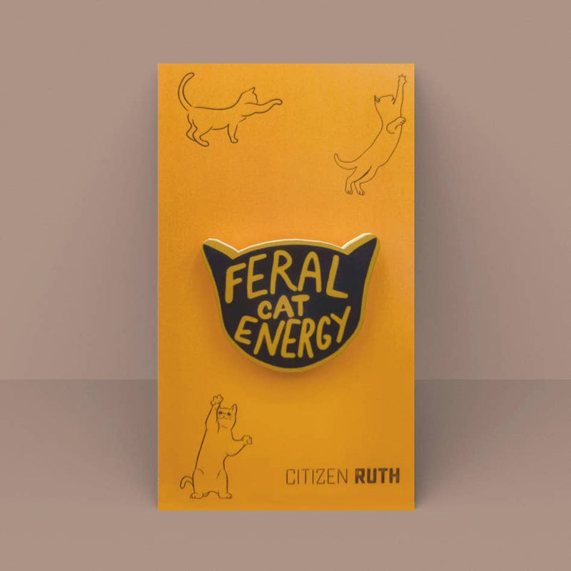 Feral Cat Energy Acrylic Pin