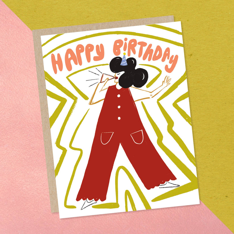 Red Jumpsuit Birthday Card