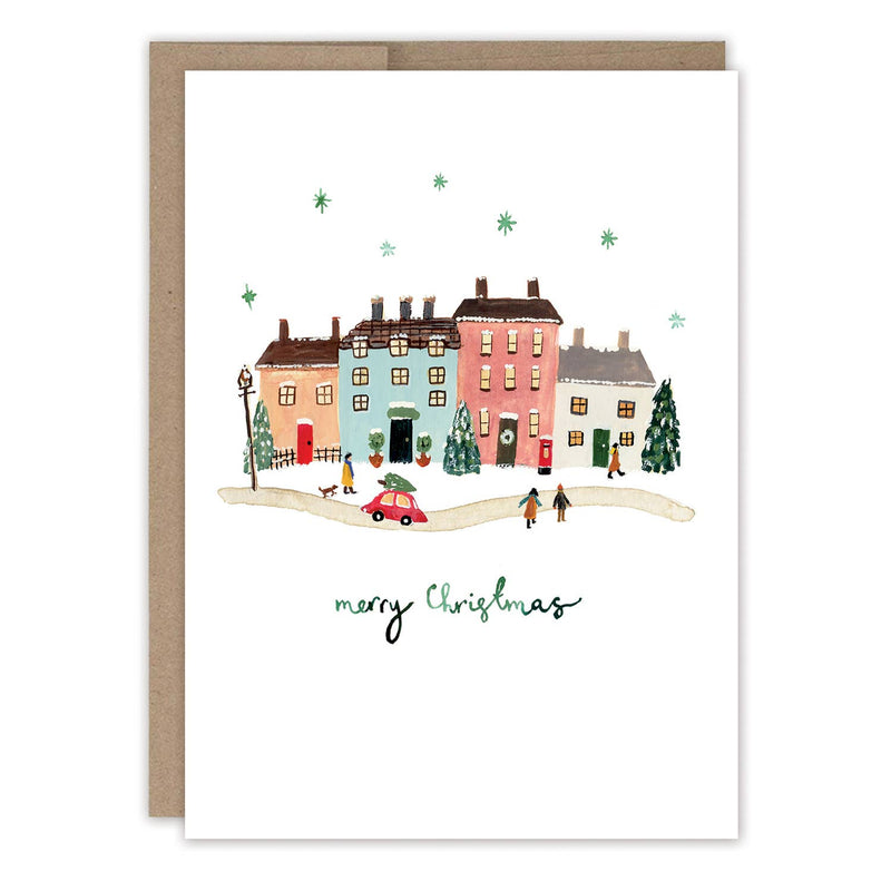 Little Christmas Village Holiday Card Set of 10