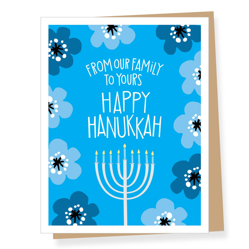 Our Family to Yours Floral Hanukkah Card