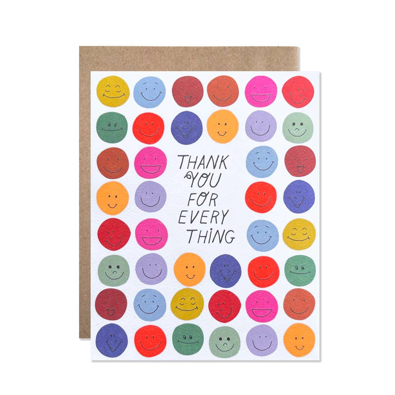 Thank You For Everything Smileys Card Set of 8