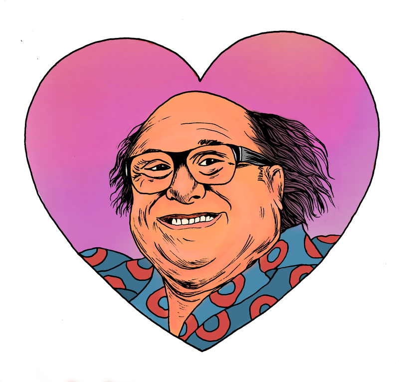 Danny DeVito Heart Sticker