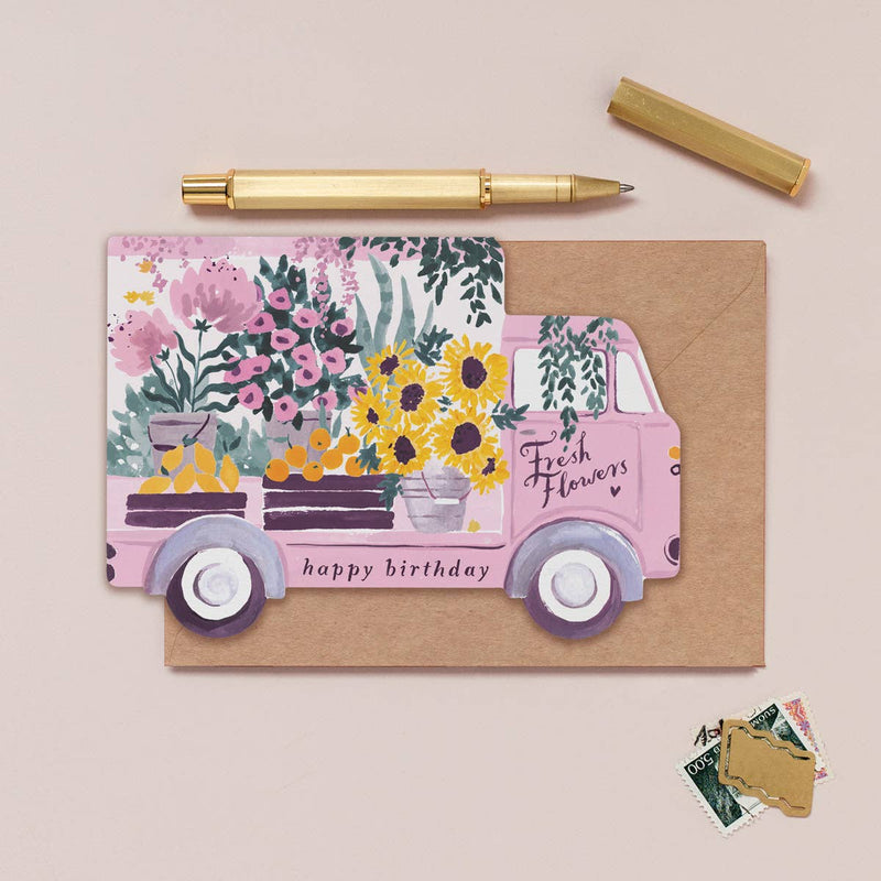 Flower Truck Birthday Card