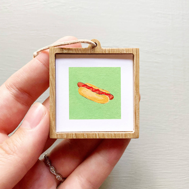 Mini 1" Hot Dog Gouache Art Print