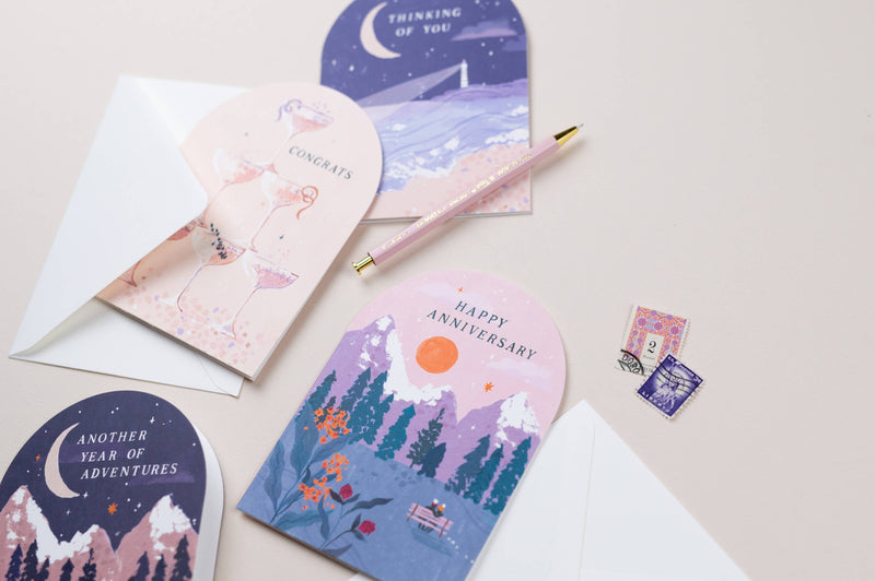 Mountain Sunset Anniversary Card