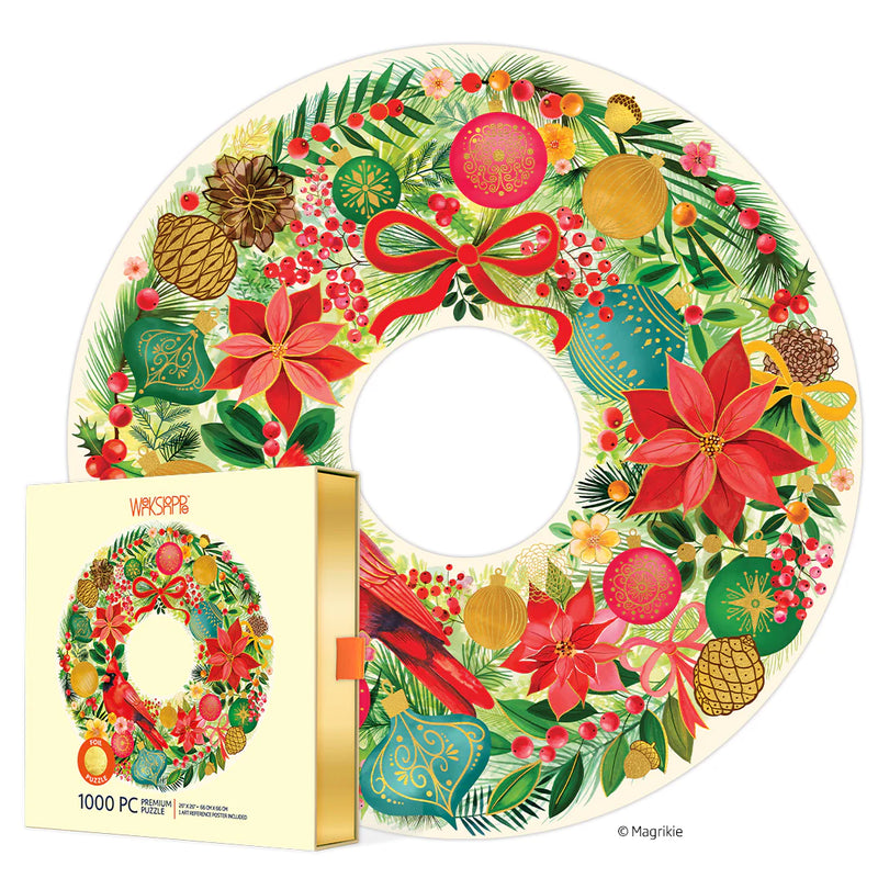 Holiday Wreath Circular 1000 Piece Puzzle