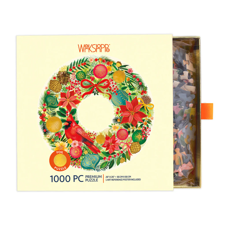 Holiday Wreath Circular 1000 Piece Puzzle